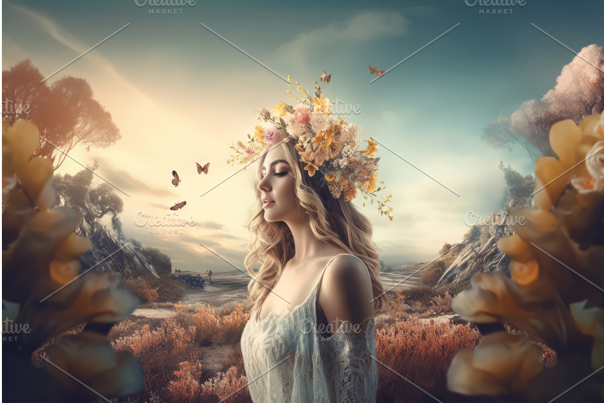 Fairytale girl on imaginative, an Object Illustration by Ylivdesign