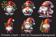 Cute Christmas Gnomes Watercolor PNG, an Illustration by RobertsArt (Thumbnail 2 of 5)