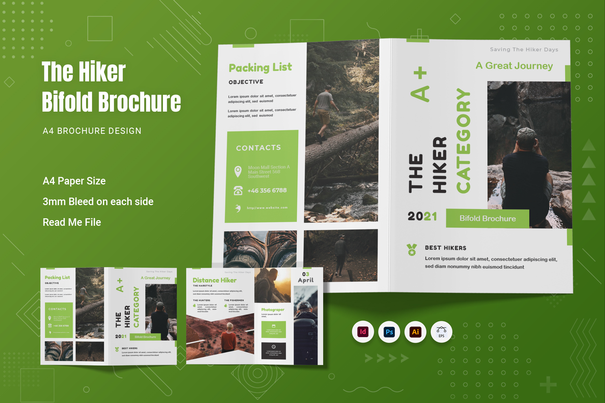 The Hiker Category Bifold Brochure by Fannan Studio  Creative Market