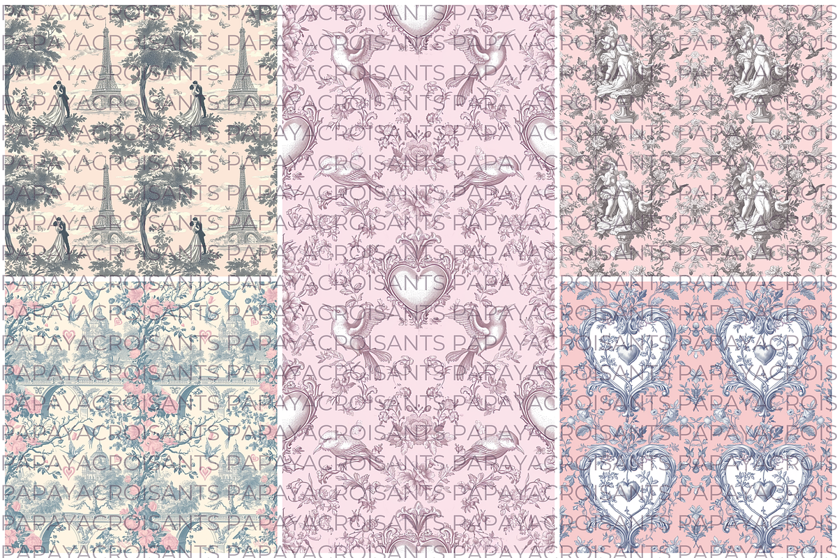 Valentine Toile Seamless pattern, a Pattern Graphic by STUDIO CHOTI (Photo 4 of 8)