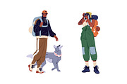 Hikers, tourists with backpacks set, a Person Illustration by PaperTrident (Thumbnail 2 of 5)