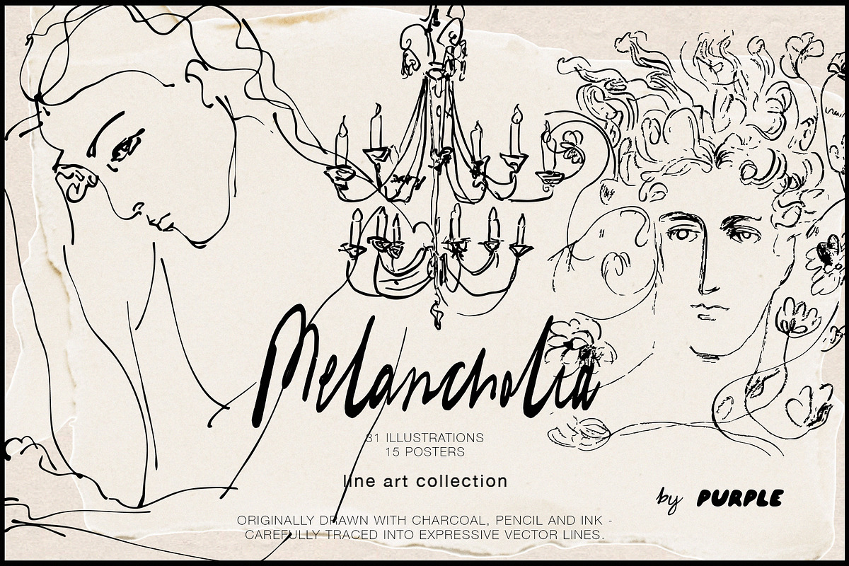 Melancholia - Minimalist Line Art, an Object Illustration by Purple (Photo 1 of 10)
