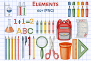 Back to School Watercolor Collection, an Education Illustration by Andre_Eva (Thumbnail 3 of 13)