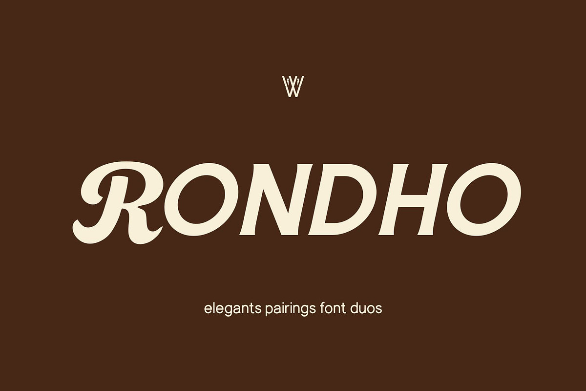 Rondho Luxury Retro Font Duo Script, a Script Font by WhymoreArt (Photo 1 of 11)