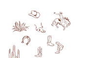 Western Line Icons – Minimal Cowboy, an Outline Icon by Studio E Bloom (Thumbnail 3 of 4)