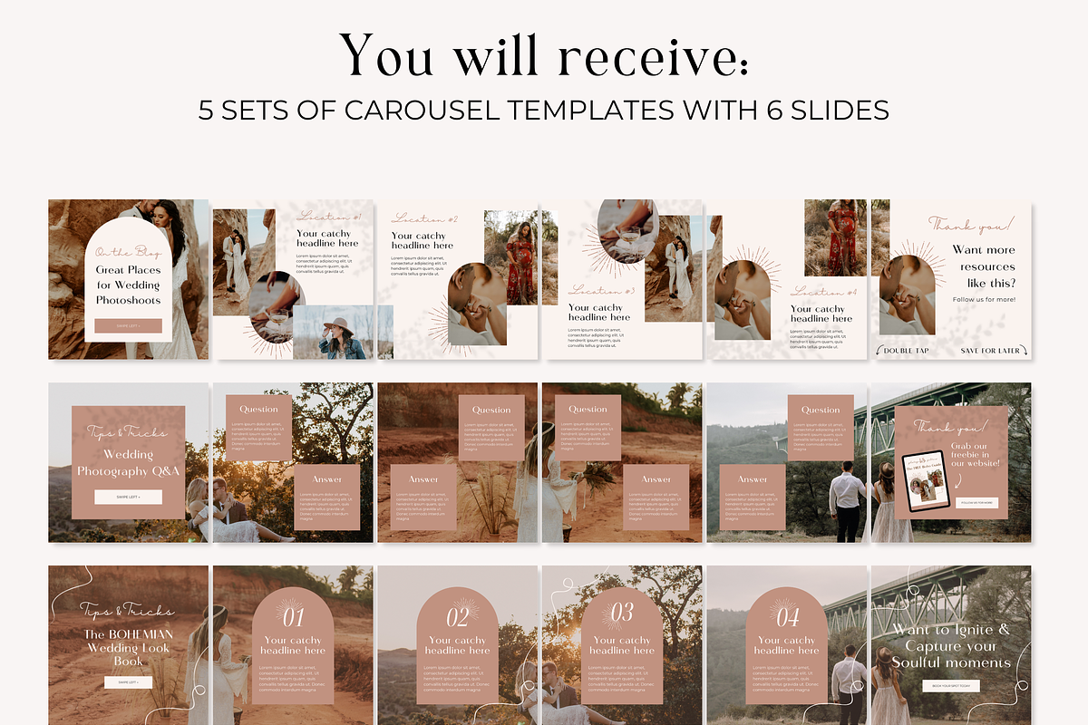 Instagram Carousel Post Boho Canva, a Social Media Template by HerstedHertz (Photo 3 of 10)