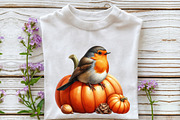 Autumn American Robin Bird Clipart, a Seasonal Illustration by Rose Art (Thumbnail 7 of 7)