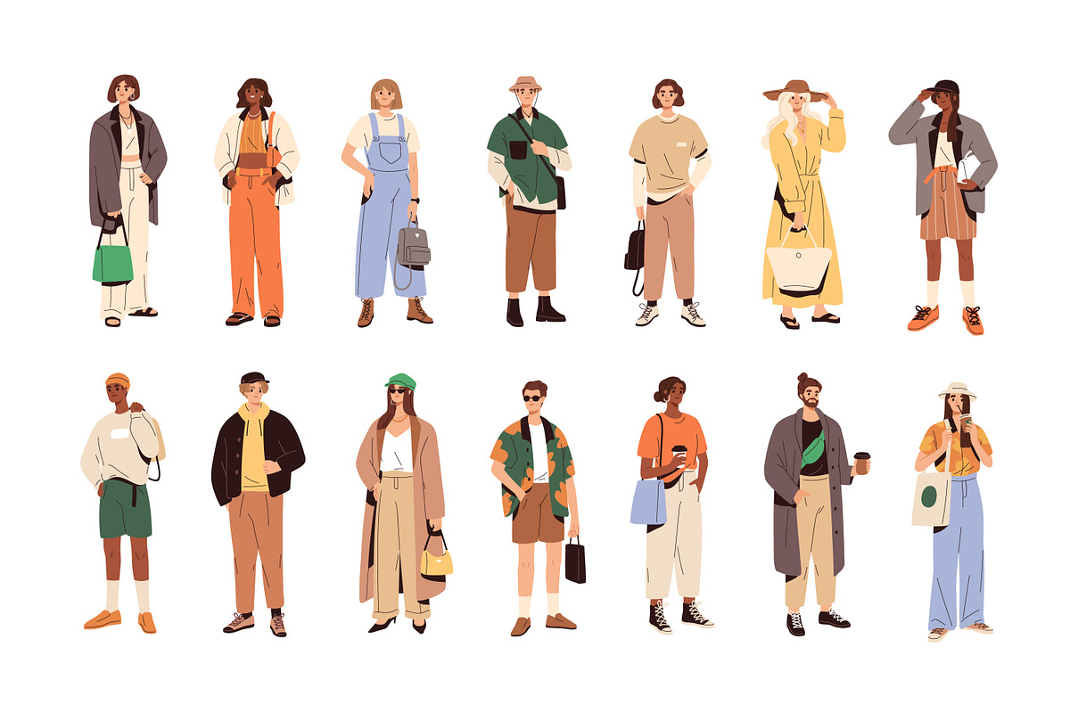 Stylish people in trendy outfits, a Person Illustration by Good Studio