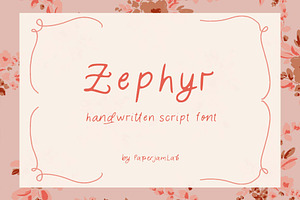 Zephyr. Whimsical Handwritten Font, a Handwritten Font by PaperJamLab