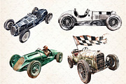 Vintage Old Race Car Clipart, a Seasonal Illustration by Rose Art (Thumbnail 4 of 4)