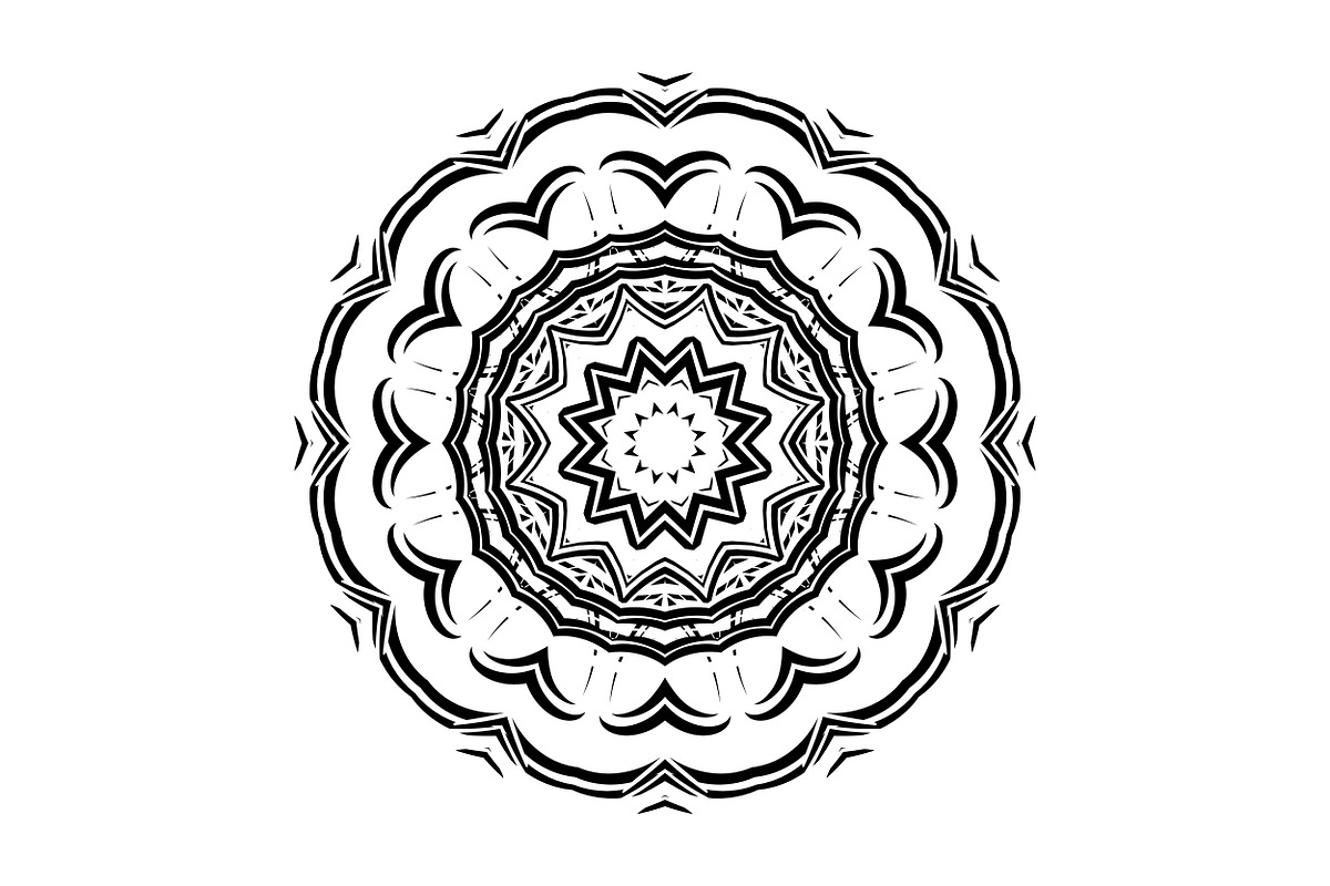 Modern Black and White Mandala Pack, a Decorative Illustration by NJ Himel (Photo 6 of 101)