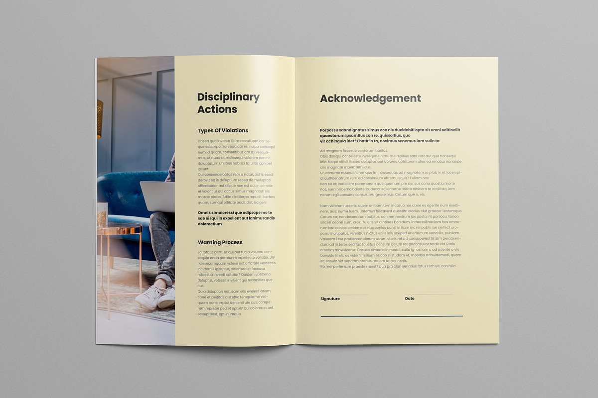 HR Employee Handbook | Canva, a Brochure Template by Pixelpick
