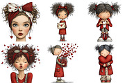 Quirky Valentine Girl Clipart, an Illustration by Craft Nest (Thumbnail 10 of 10)