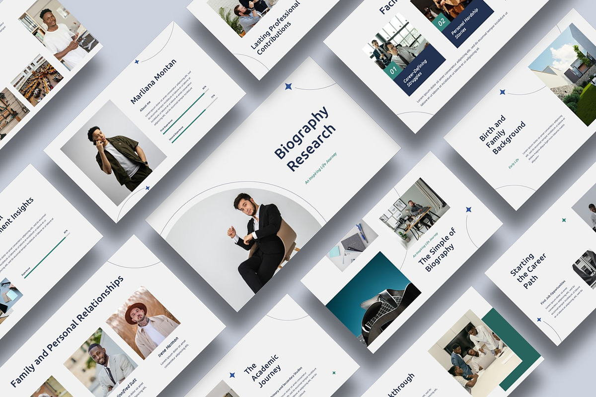 Biography Research Presentation, a Presentation Template by BumbleGraph Studio (Photo 4 of 4)