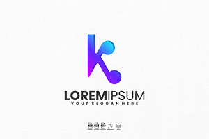 Letter K Gradient Logo Design