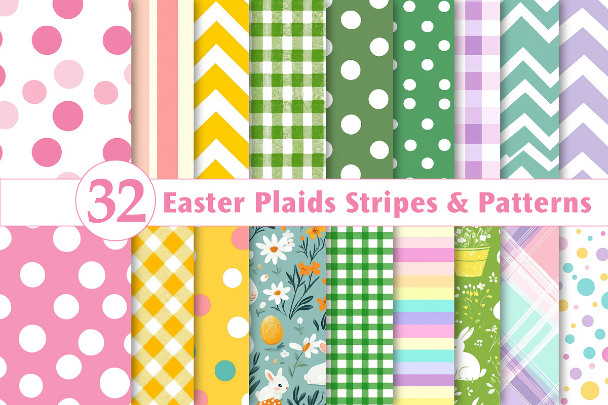 Easter Plaids, Stripes & Patterns, an Illustration by Dream Creation (Photo 1 of 7)