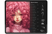 Procreate Hair braids face brushes, a Brush Add-On by AppleinaJuice (Thumbnail 6 of 11)