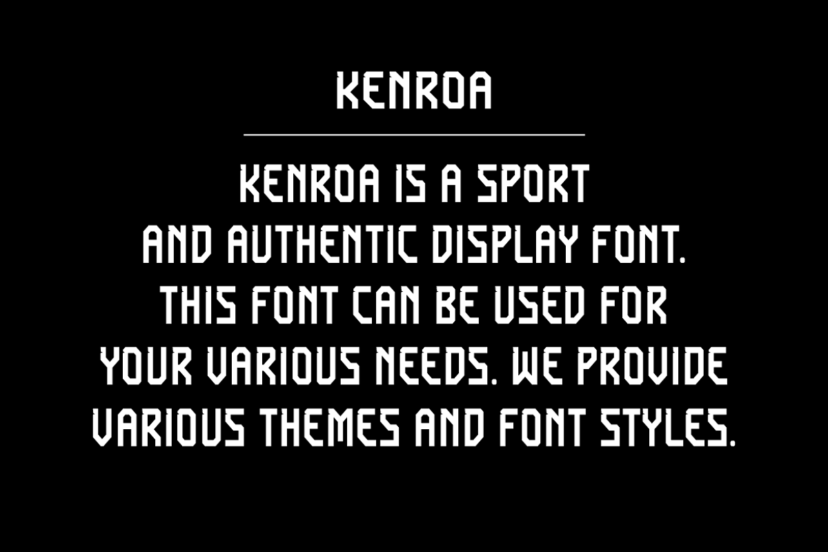 Kenroa - Sport Font, a Sans Serif Font by Iqsiart Studio (Photo 4 of 6)
