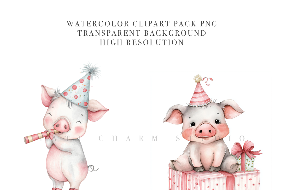 45 Barnyard Birthday Party Clipart, an Animal Illustration by Pati Charm Studio (Photo 4 of 8)