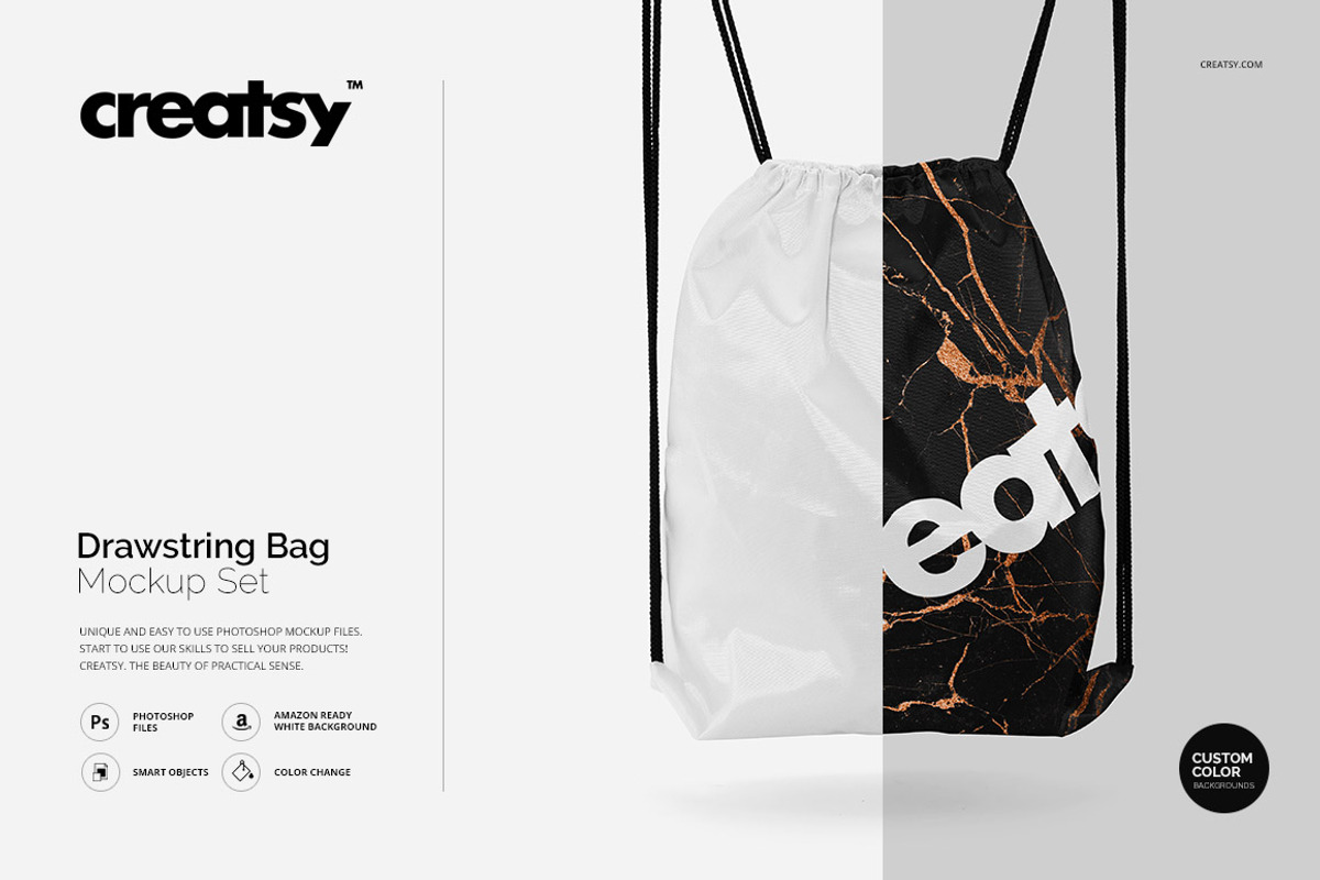 Drawstring Bag Mockup Set, a Product Mockup by Creatsy (Photo 1 of 8)