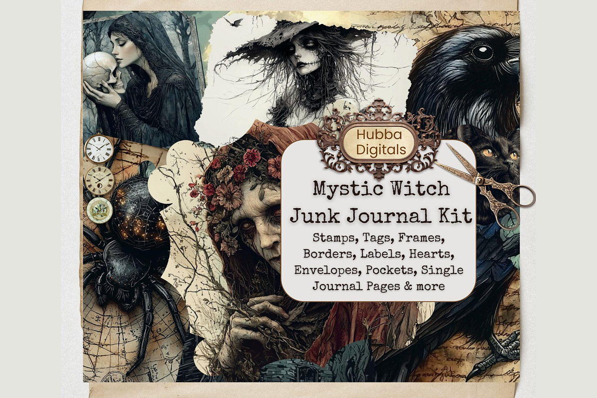 Mystic Witch Junk Journal, an Illustration by HubbaDigitals (Photo 1 of 4)