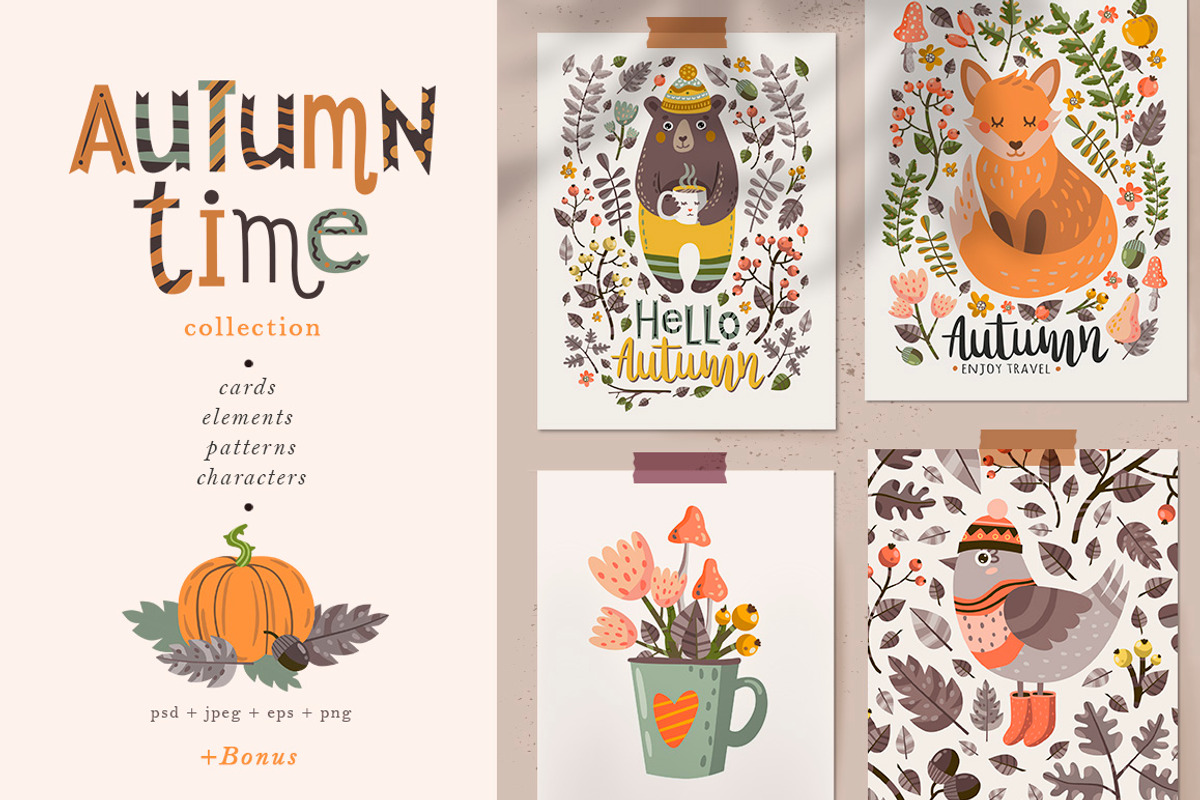 Autumn time collection, a Decorative Illustration by Wenona (Photo 1 of 8)