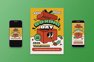 Yellow Boxing Day Flyer Set, a Flyer Template by Aiyari Graphic