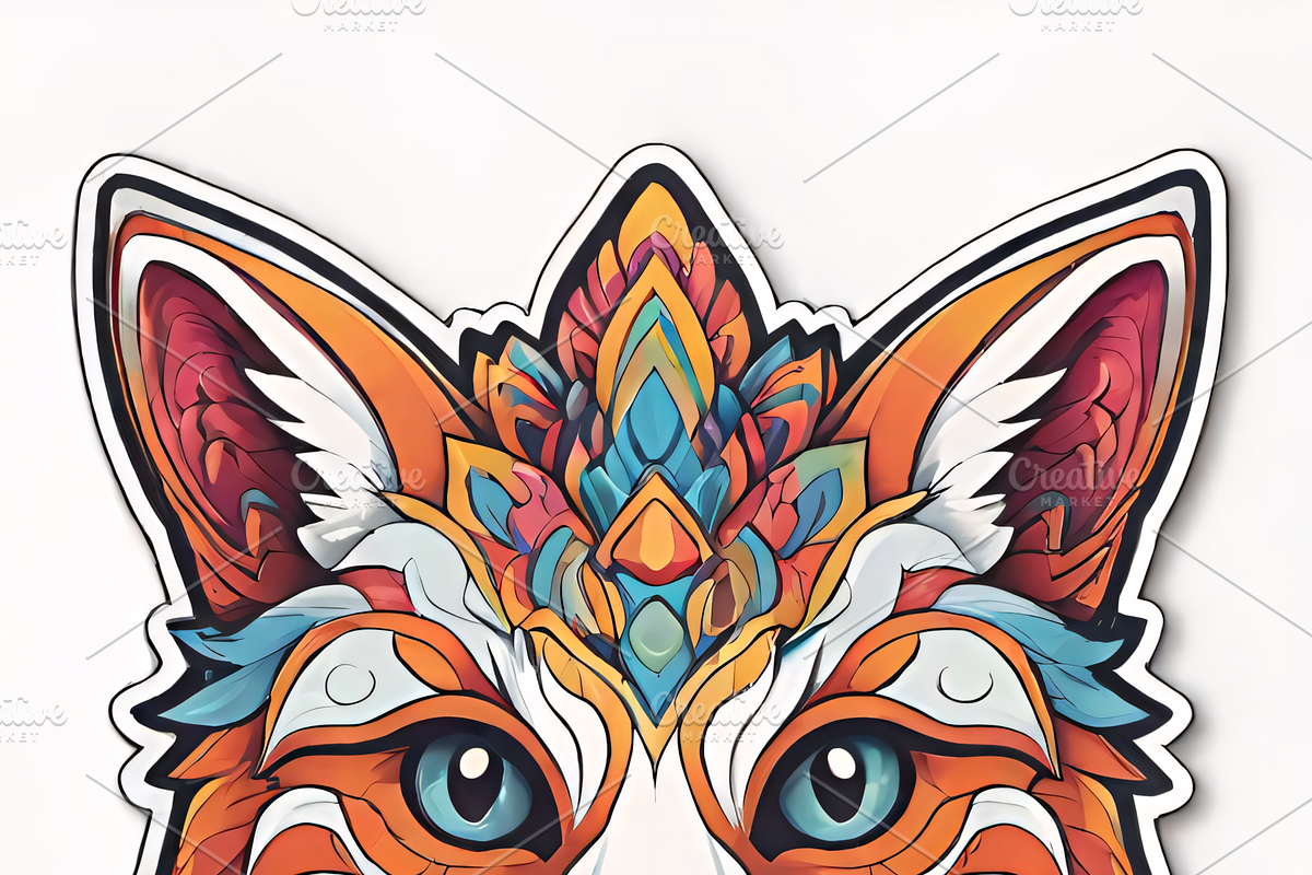 Boho Psychedelic&Sugar Skull Sticker, an Illustration by ETARA by Mea Hau (Photo 2 of 7)