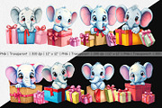 Elephant Clipart Gift, a Graphic by Artnoy (Thumbnail 2 of 5)