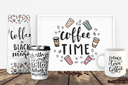 Peace, Love and Coffee set, a Food Illustration by Cozy pattern shop (Thumbnail 10 of 12)