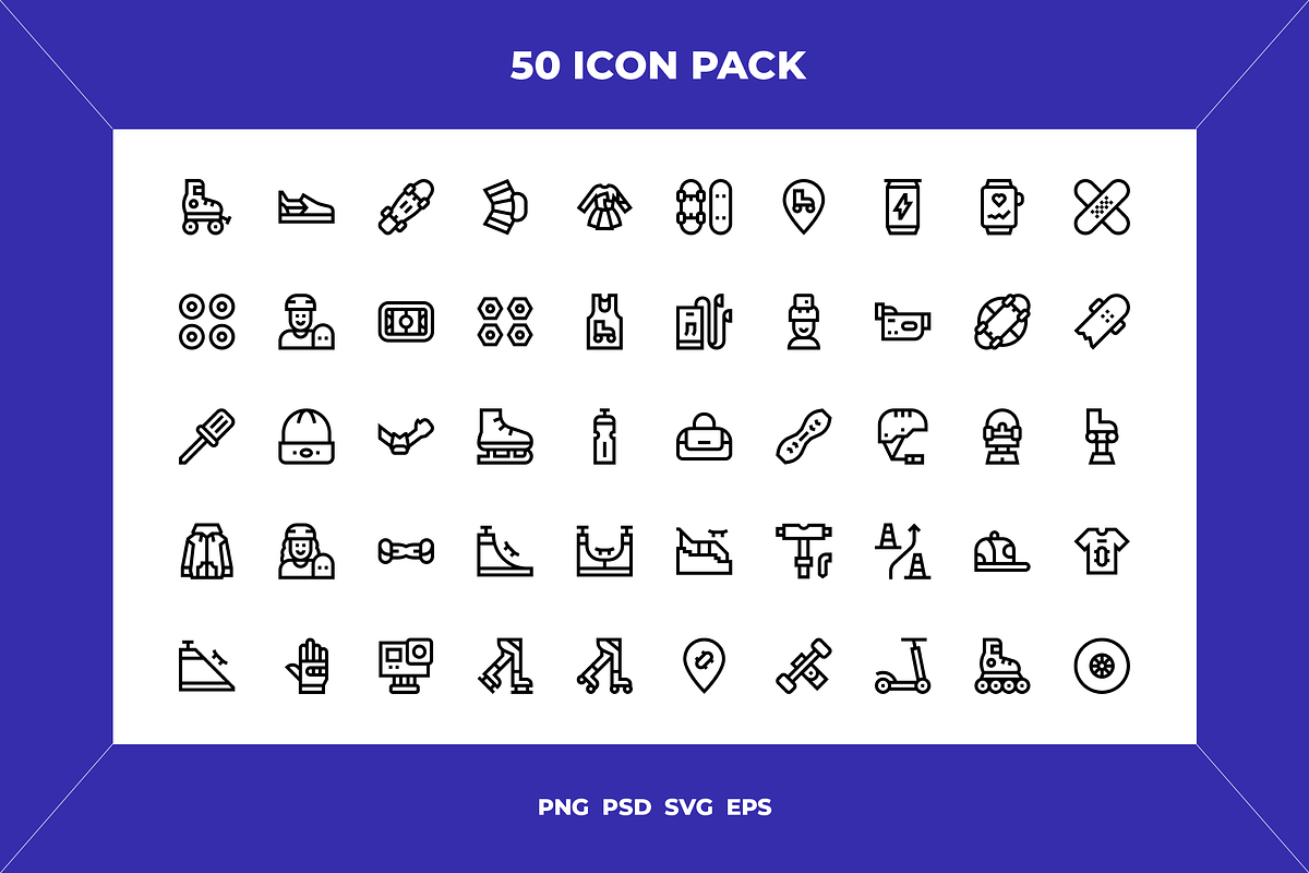 Skating icons, an Outline Icon by Wencory (Photo 1 of 2)