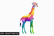 Watercolor Giraffe Clipart Bundle, an Illustration by crative8112 (Thumbnail 4 of 8)
