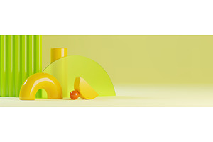 Playful kid display podium scene, an Illustration by art PVP - market