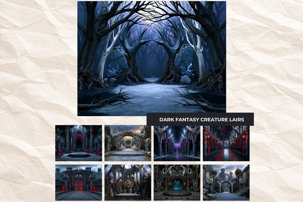 Crystal Beast Realms Backdrops, a Decorative Illustration by ThatsDesignArt (Photo 11 of 15)