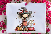 Whimsical Halloween Coffee Girl, a Person Illustration by SVGArt (Thumbnail 4 of 5)