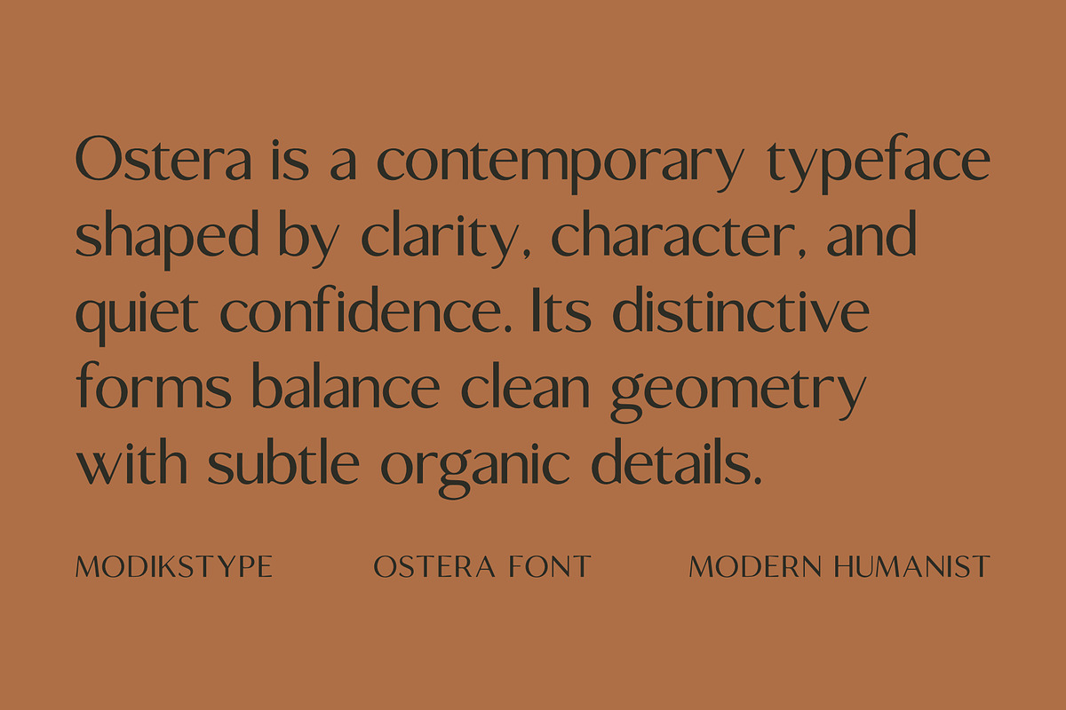 Ostera – Modern Humanist Typeface, a Sans Serif Font by Modikstype (Photo 3 of 10)