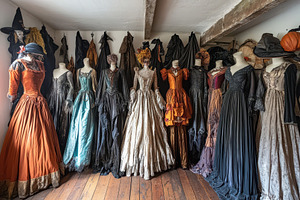 Collection of Vintage Dresses Displa, a Photo by Tanuart