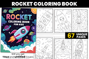 Rocket Coloring Pages for Kids, a Decorative Illustration by Ink Gallery (Thumbnail 1 of 3)