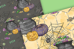 Cute Halloween Digital Paper Pack