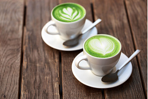 Two cups of matcha latte, a Food & Drink Photo by Anna Efetova