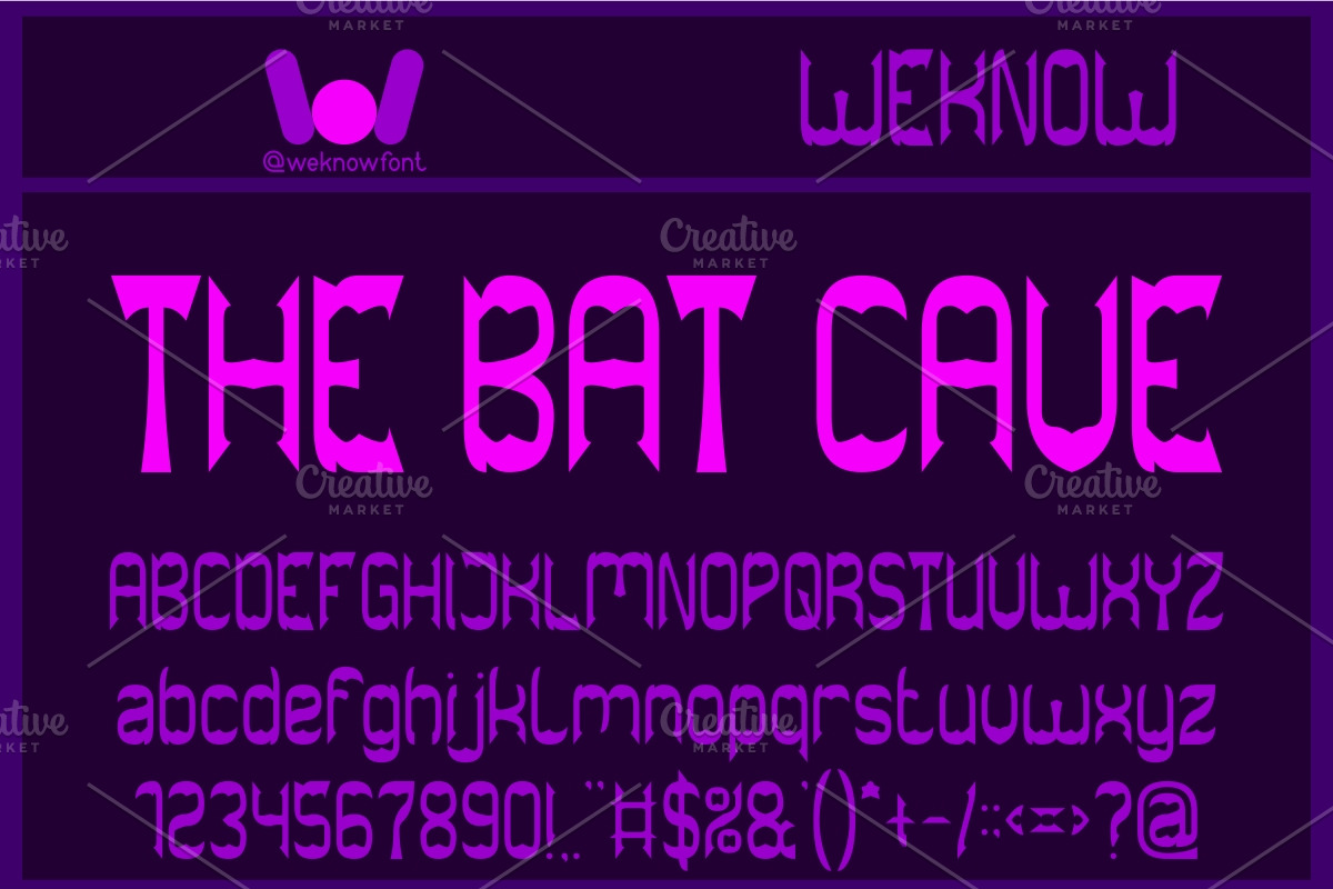 The Bat Cave font, a Font by weknow (Photo 1 of 8)