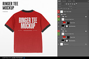 Ringer Tee Mockup, a Shirt Mockup by Irhasalfahad (Thumbnail 4 of 4)