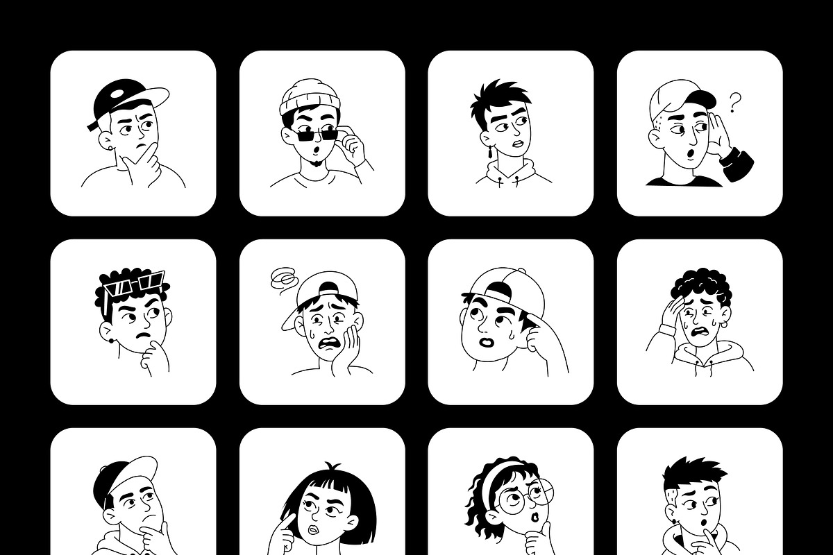 240 Facial Expressions Icons, an Outline Icon by Prosymbols (Photo 13 of 15)