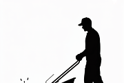 silhouette of a man mowing the lawn, an Illustration by Amazin_art (Thumbnail 8 of 21)