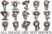 Watercolor Spring Girl Clipart PNG, an Illustration by Canvas Craft (Thumbnail 3 of 7)