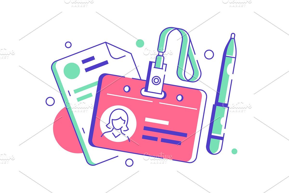 Hr manager badge for employee with, a Person Illustration by Evanat Illustrations