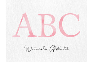 Pink Alphabet Clipart, ABCs, PNG, an Object Illustration by Wild Honey Design Co.
