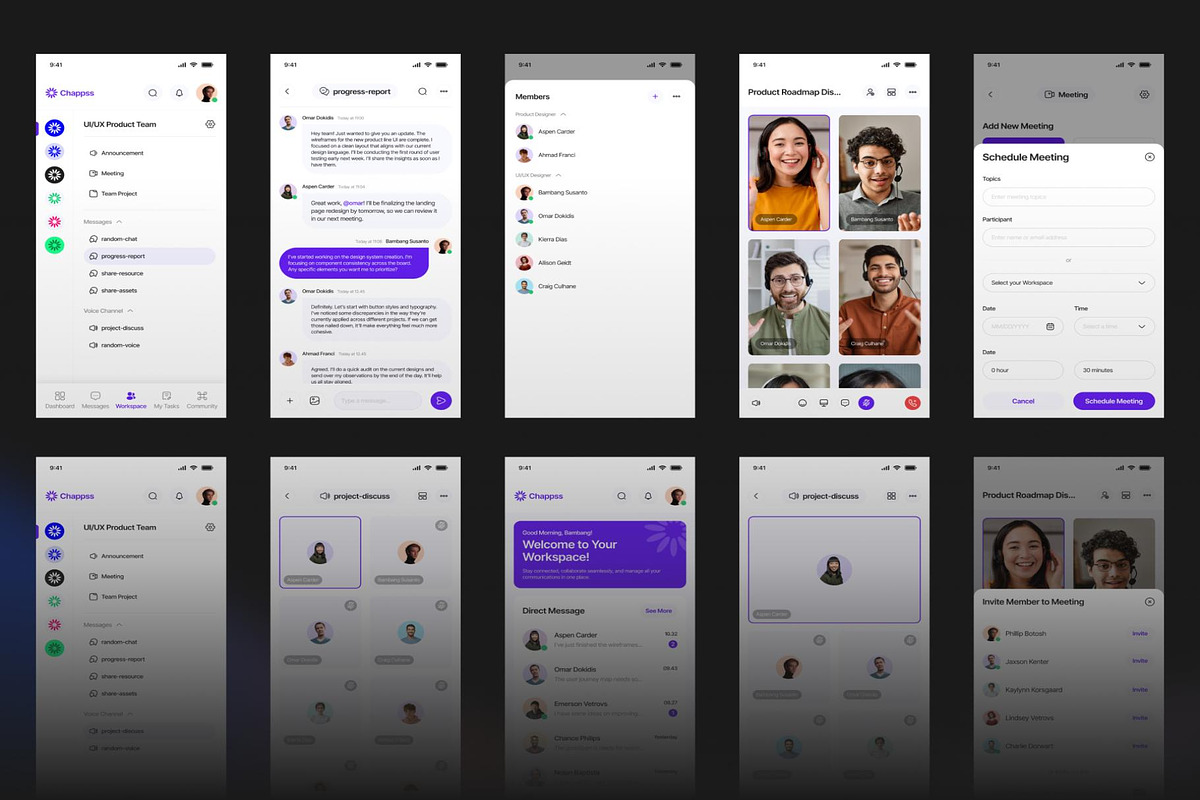 Chapps Chatting Office Dekstop App, an UI Kit Template by Creative Perspective (Photo 5 of 7)