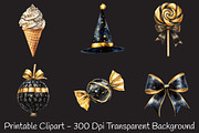 Luxury Black Kids Birthday Clipart, an Illustration by RobertsArt (Thumbnail 3 of 7)