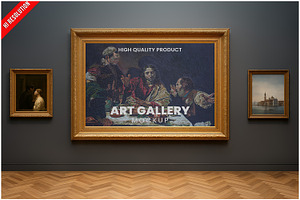 Art Gallery Wall Mockup, a Product Mockup by Bruno's Shop